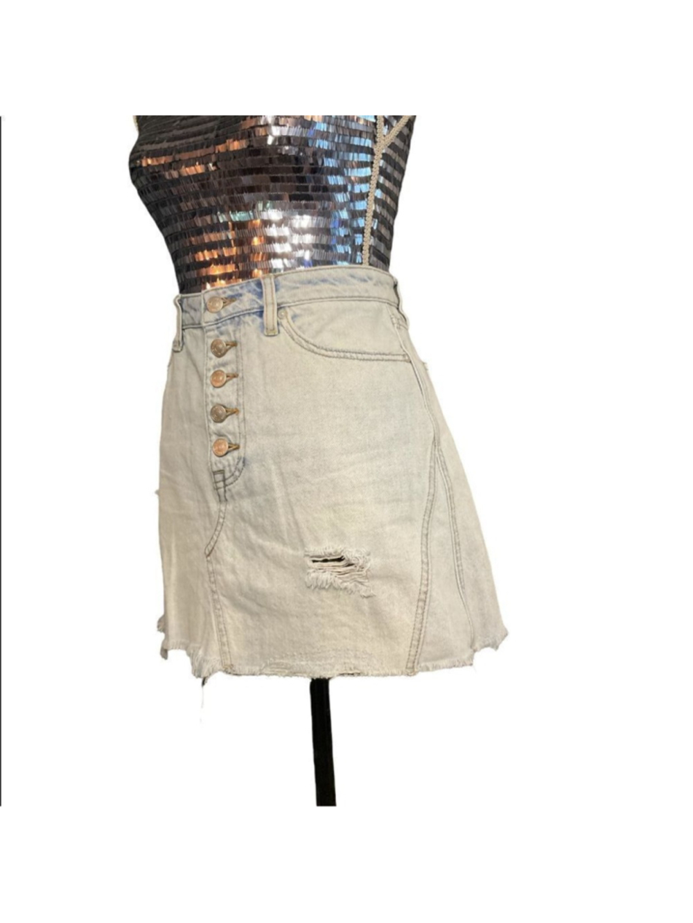 Free People- We the free denim skirt size 28 - Picture 2 of 7